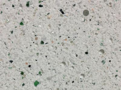 acid-etched concrete with green highlight