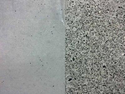 smooth concrete surface versus acid-etched concrete surface